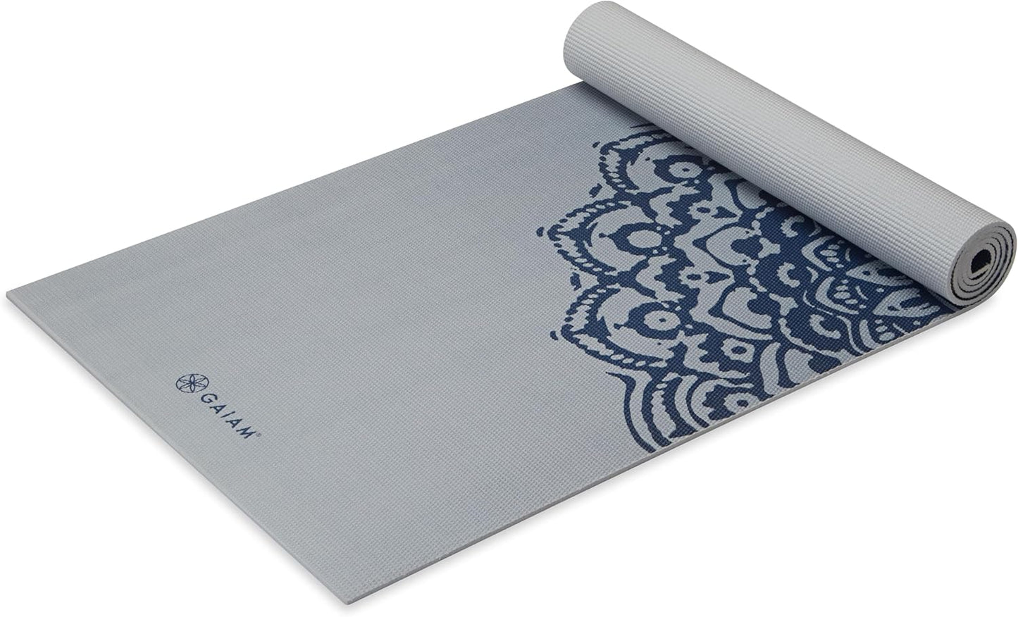 Gaiam Yoga Mat - Premium 6mm Print Extra Thick Non Slip Exercise & Fitness Mat for All Types of Yoga, Pilates & Floor Workouts (68"L x 24"W x 6mm Thick)