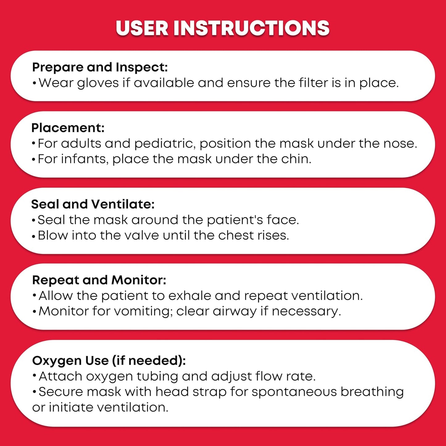 Adult and Infant CPR Mask Combo Kit – 4-Pack – 8 Valves, 4 Gloves, 8 Alcohol Pads – Latex-Free, Portable Pouch for First Responders