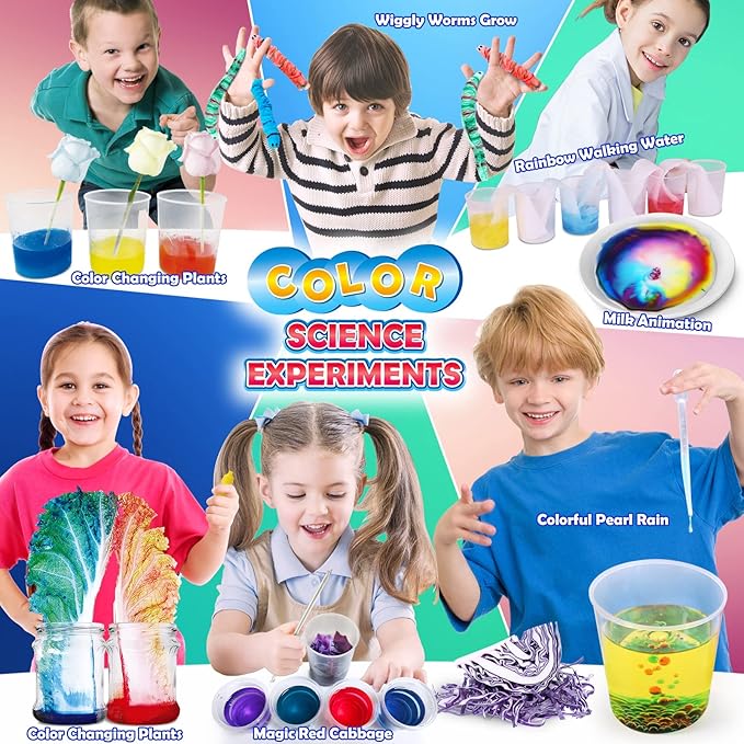 UNGLINGA 30+ Experiments Science Kits for Kids, S.T.E.M Educational Project Activities Toys Gifts for Boys Girls, Chemistry Set, Bouncy Ball, Volcano Eruption