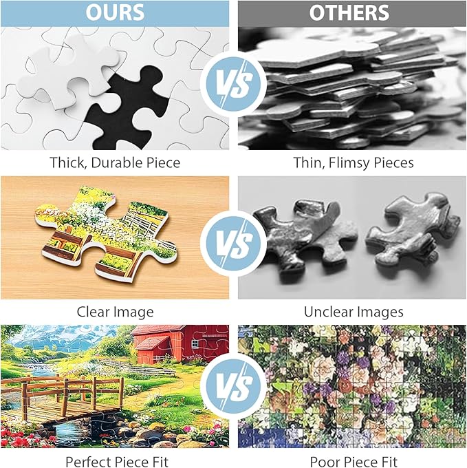 Jeaiciro 100 Piece Puzzles for Kids Ages 4-6 & 8-10, Farm Countryside Jigsaw Puzzle for Kids and Adults Educational Toys Fun Large Pieces Puzzles for Seniors Family Activity Gifts for Kid