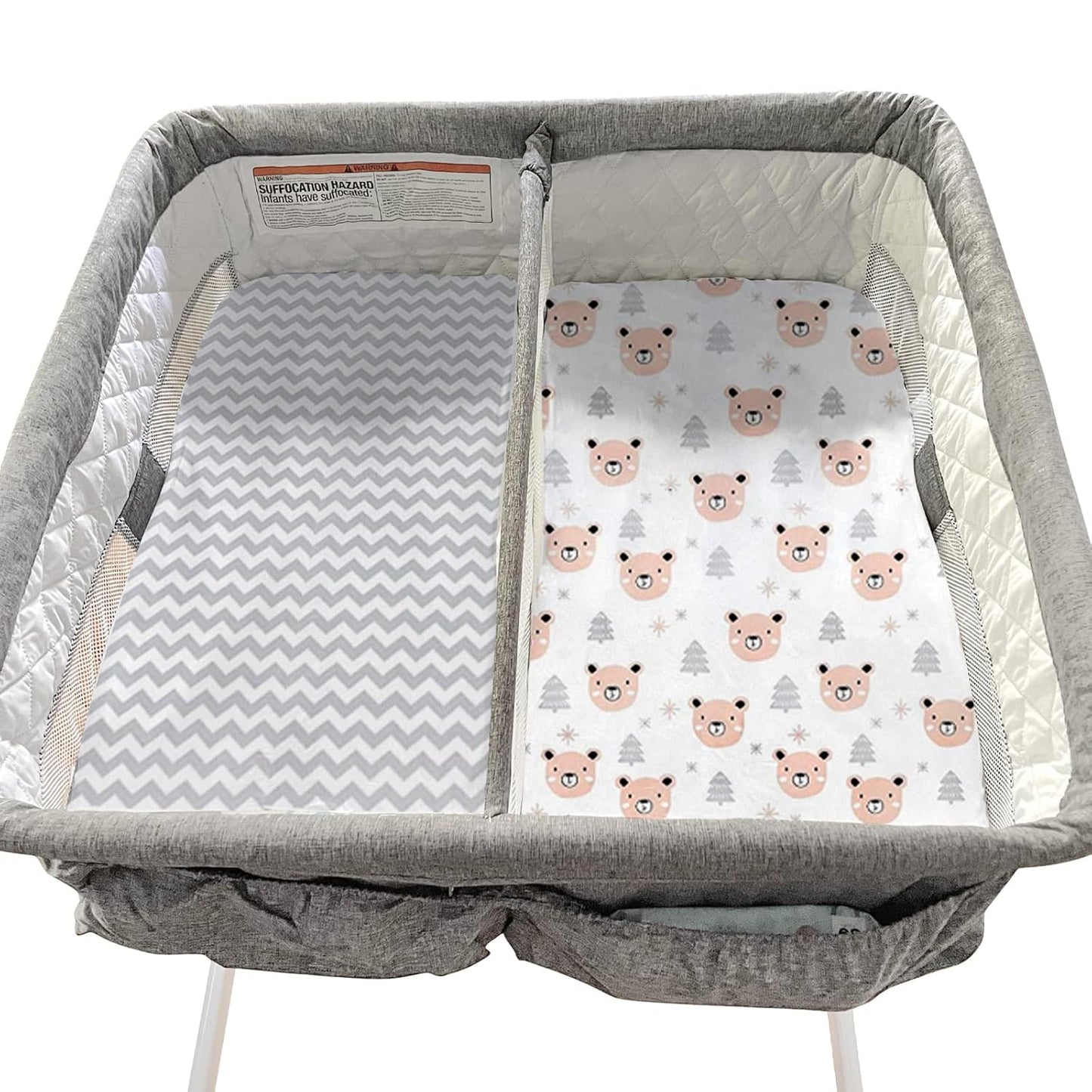 Gllquen Baby Bassinet Sheets 4 Pack, Breathable Cozy Fitted Mattress Sheet, Elastic Travel Crib Fashionable Pattern, Standard Cradle Safe Sheets for Baby Boys Girls 32"x16"(Rainbow)