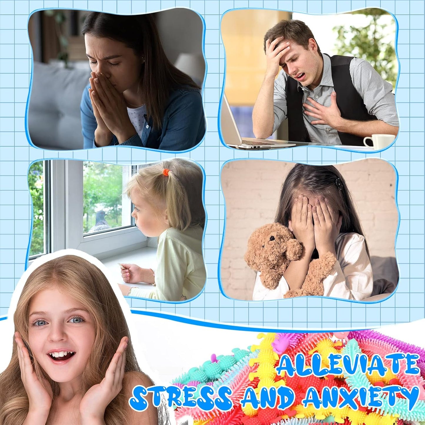 Chivao Bulk Stretchy String Fidget Toys Animal Sensory Toys Pack Worm Sensory Stress Fidget Toys for Adults Stress Anxiety Relieve Relaxing Party Favors(200 Pack, Cute Style)