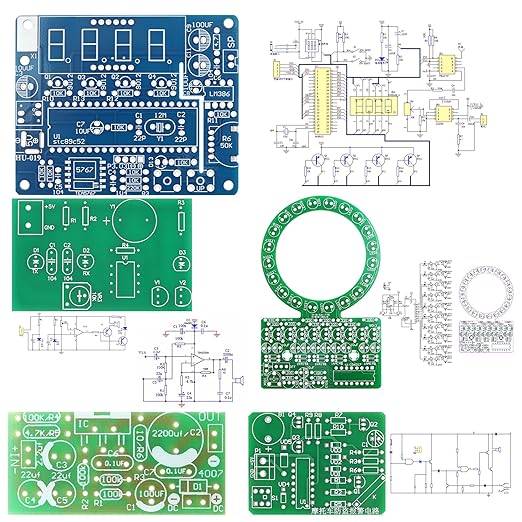 Soldering Practice Kit 5in1 DIY Power Amplifier Circular LED Vibration Alarm Anti-Theft Infrared Sensing Alarm Kit Plug-in Circuit Learn Soldering Kit for Beginners
