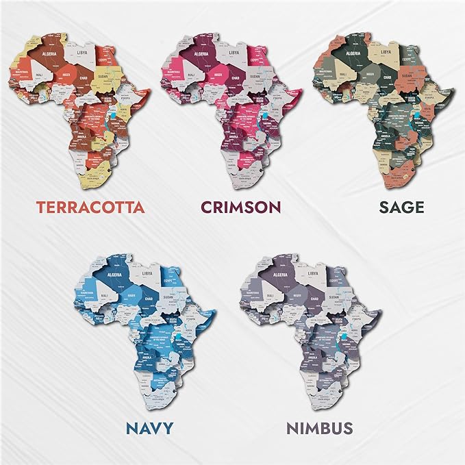 Colorfull Worlds 3D Wooden World Map Wall Art - Premium Multicolored World Travel Art for Wall Decor with Push Pins- Ideal Housewarming Gift & Travel Tracker (Large, Terracota)