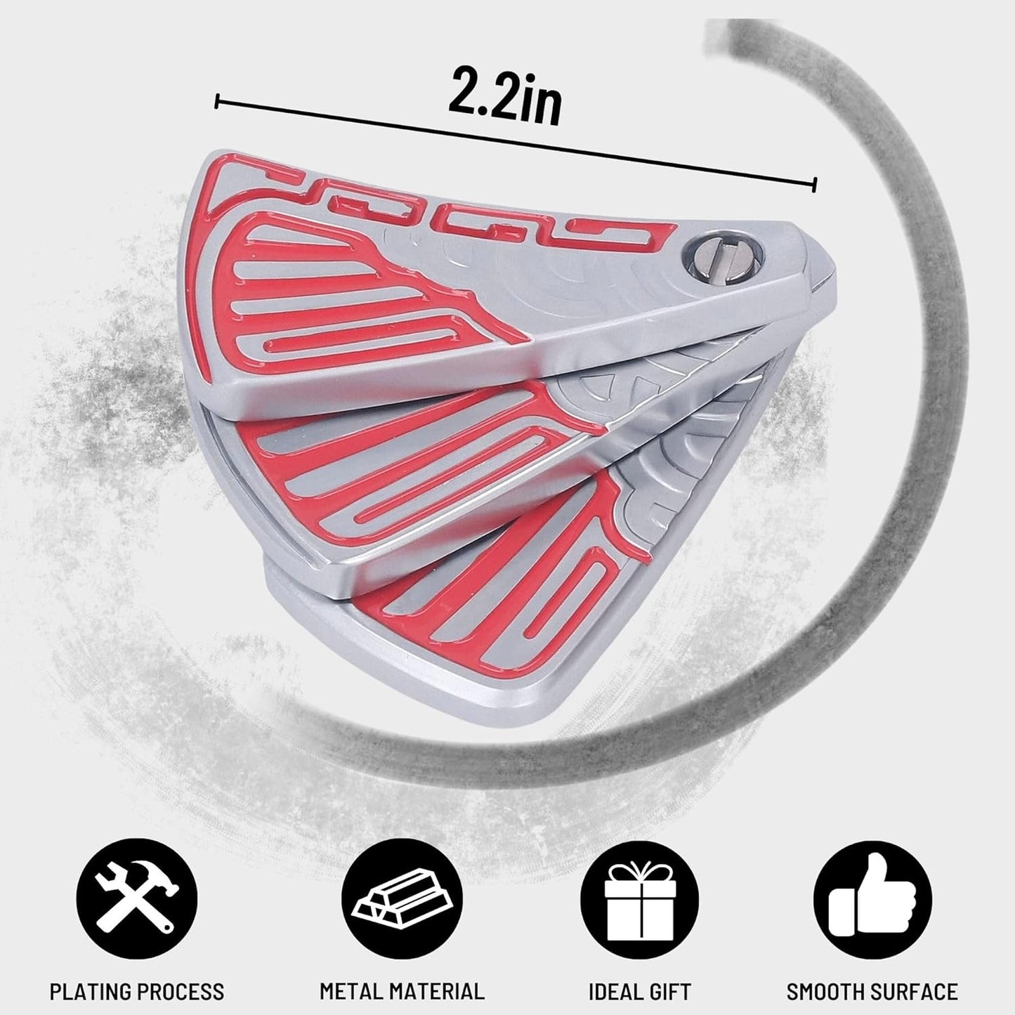 Metal Fidget Toys for Adults, Chinese Style Folding Fan Design Magnet Fidget Slider Haptic Slider EDC, ADHD Tool Anxiety and Stress Relief Toys, Birthday Gifts for Men (Red)…