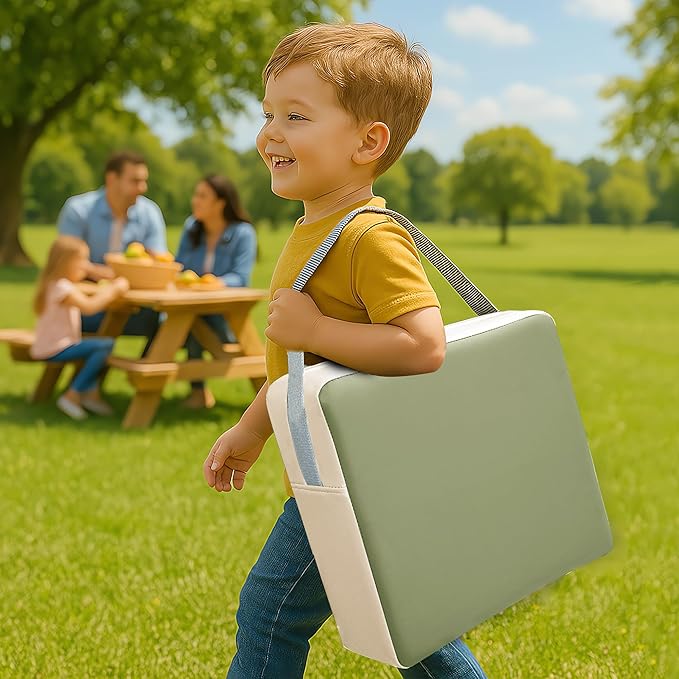 Toddler Booster Seat for Dining Table, 2 Elastic Seat Belts, Anti-Scratch PU Skin-Friendly, Waterproof, Anti-Wrinkle, Detachable Non-Slip Bottom