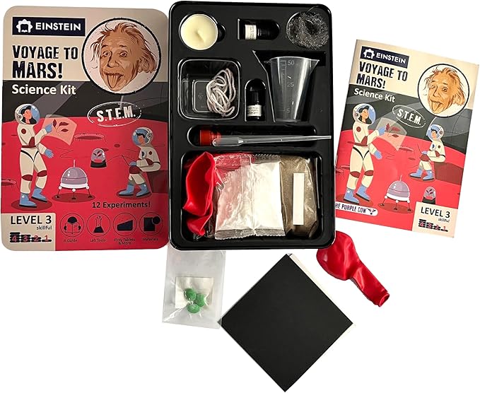 Einstein’s “Voyage to Mars Science Kit for Kids. STEM for Boys & Girls Aged 8 and Above. 12 Exciting Experiments Inside. Detailed Picture Guide Included.