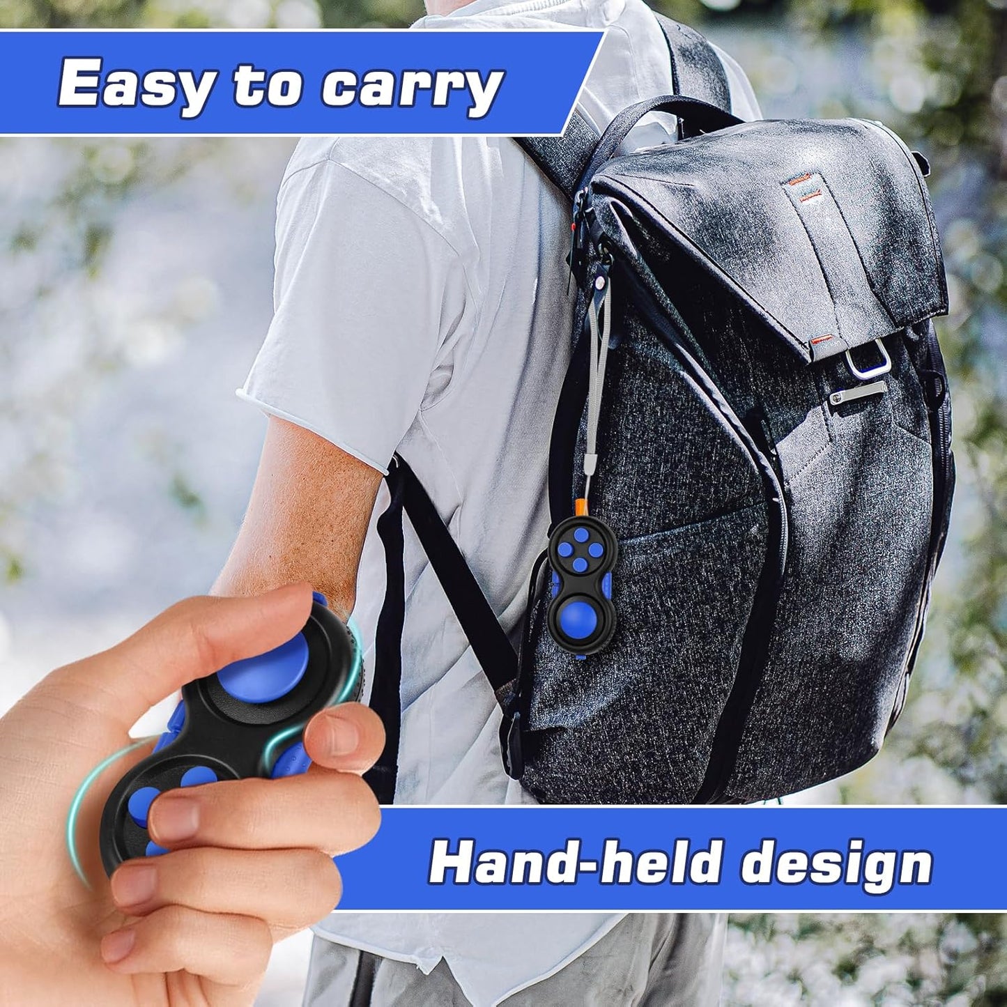 WTYCD Original Fidget Toy Game, Rubberized Classical Controller Fidget Concentration Toy with 8-Fidget Functions and Lanyard - Excellent for Relieving Stress and Anxiety…