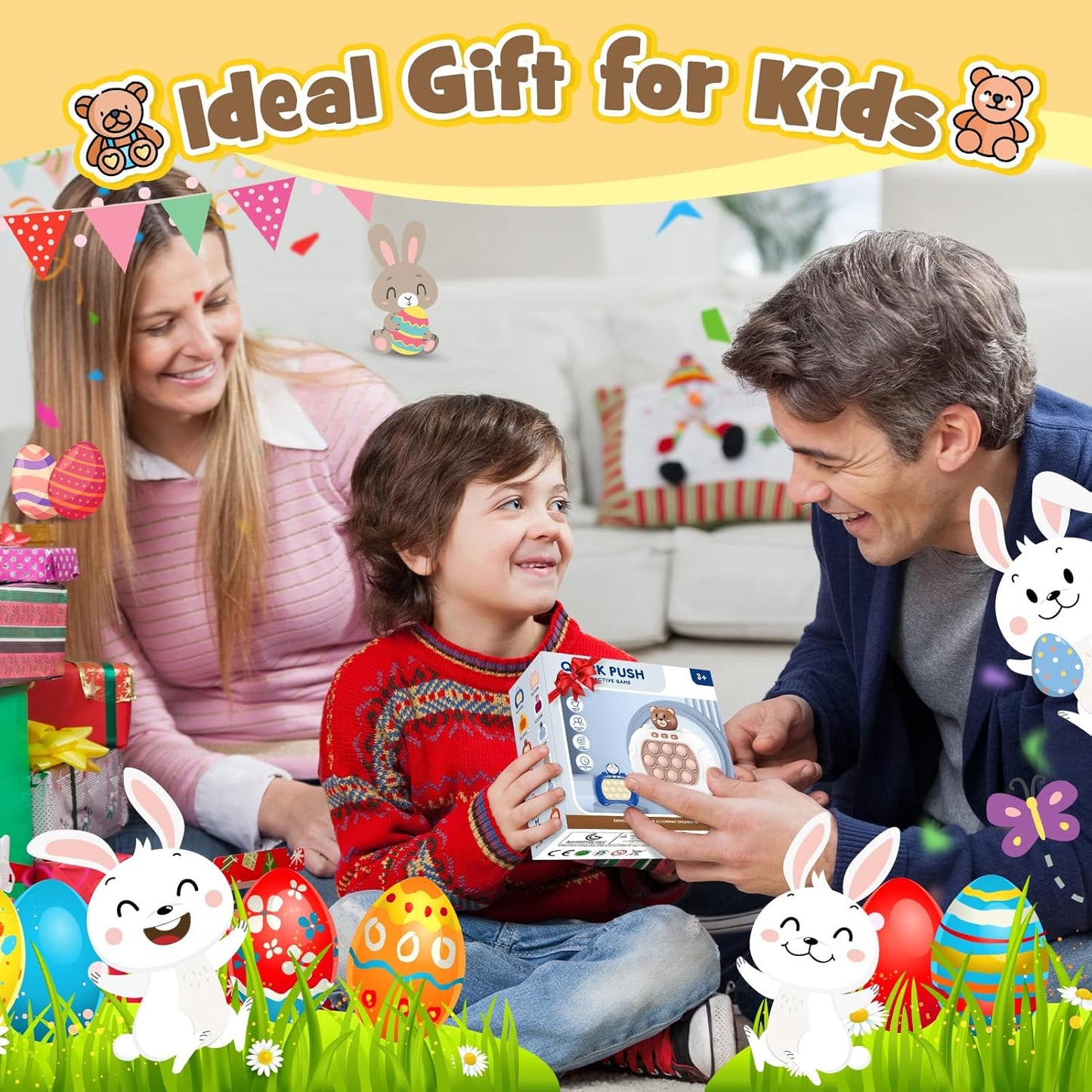 Pop Fidgets Kids Games Toys: Colorful Light Up Fast Push Bubble Handheld Game Sensory Toys for 6 7 8 9 10 Year Old Boy Girl Birthday Gift for 6-8 3-12 Year Old Girls Boys