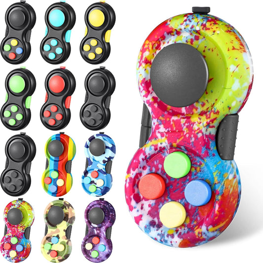 12 Pcs Pad Toys Game Controller Toys Retro Classic Handheld Fun Pad Packs Classic Sensory Toys for Kids Adult Anxiety and Stress Relief(Mixed Style)