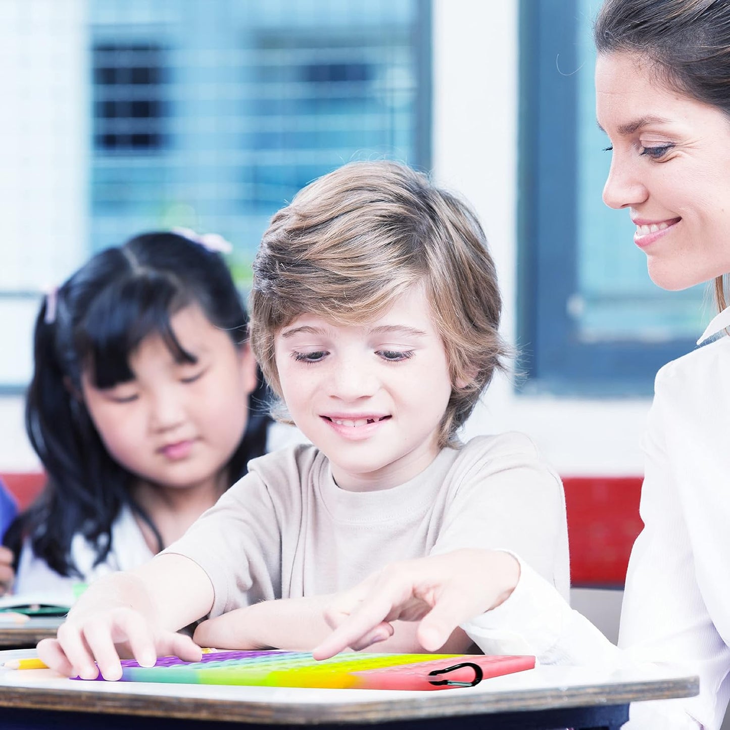 Multiplication Table Chart Square Pop Fidget Toys Counting Popper Board Stress Reliever Gifts for Kids Adult Family Kids Popping Game to Practice Times Math Ability Early Education(Luminous Glowing)