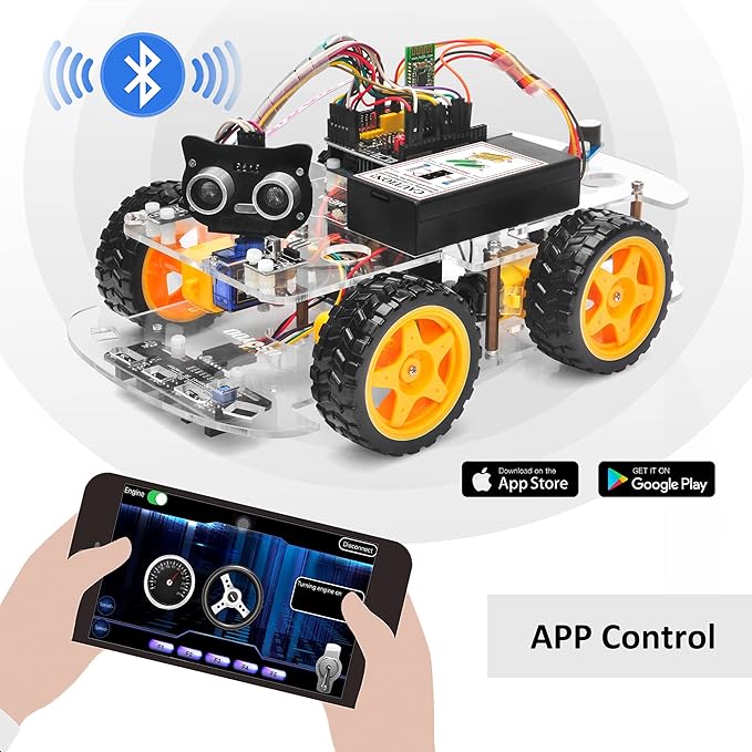 OSOYOO Robot Car Starter Kit for R3 | STEM Remote Controlled Educational Motorized Robotics for Building Programming Learning How to Code | IOT Mechanical DIY Coding for Teens Adults