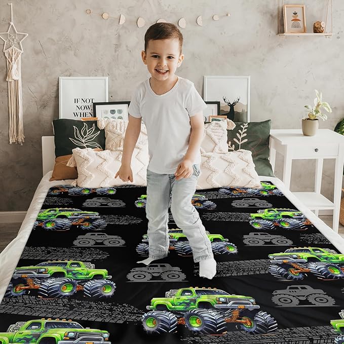 Truck Blanket for Boys Kids Adults Throw Gift - 60x80 Inches Lightweight Cozy Throw Decor Blankets for Sofa Couch Bed Office