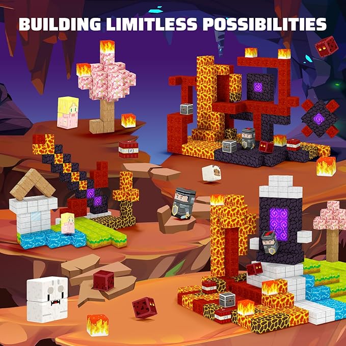 Magnetic Blocks-100PCS Magnetic Building Blocks, Magnet Toys Kids Build Cubes, Upgraded Sensroy Toys & Games, Christmas Birthday Gifts for Boys & Girls Ages 3+