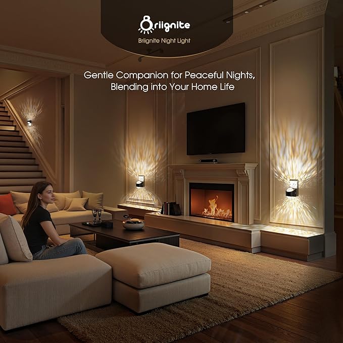 Night Light, Night Lights Plug into Wall, LED Projector Night Light, Soft White for Bedroom, Dimmable Brightness Dusk to Dawn Nightlight for Kids, Nursery, Bathroom, Home Decor, Gaming Room