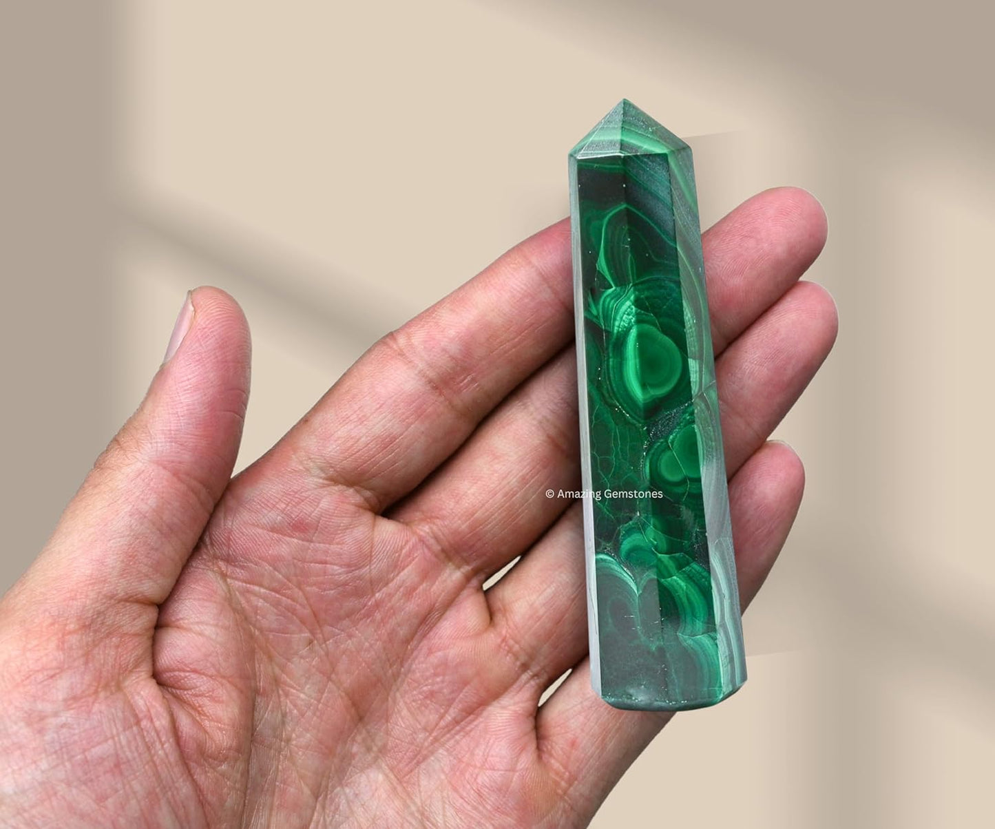 Amazing Gemstone Malachite Crystal Towers ~ Natural Healing Crystal Point Obelisk for Reiki Healing and Crystal Grid (3- Inch)