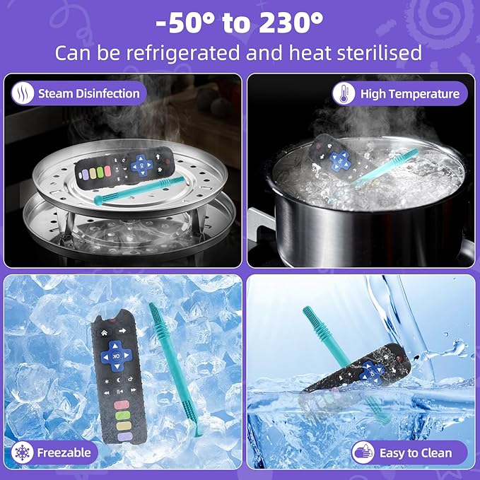 Teething Toys for Babies 0-6 6-12 12-18 Months Bpa Free Teething Sticks and Remote Teether for Babies Baby Sensory Chew Toys for Infants 0-18 Months