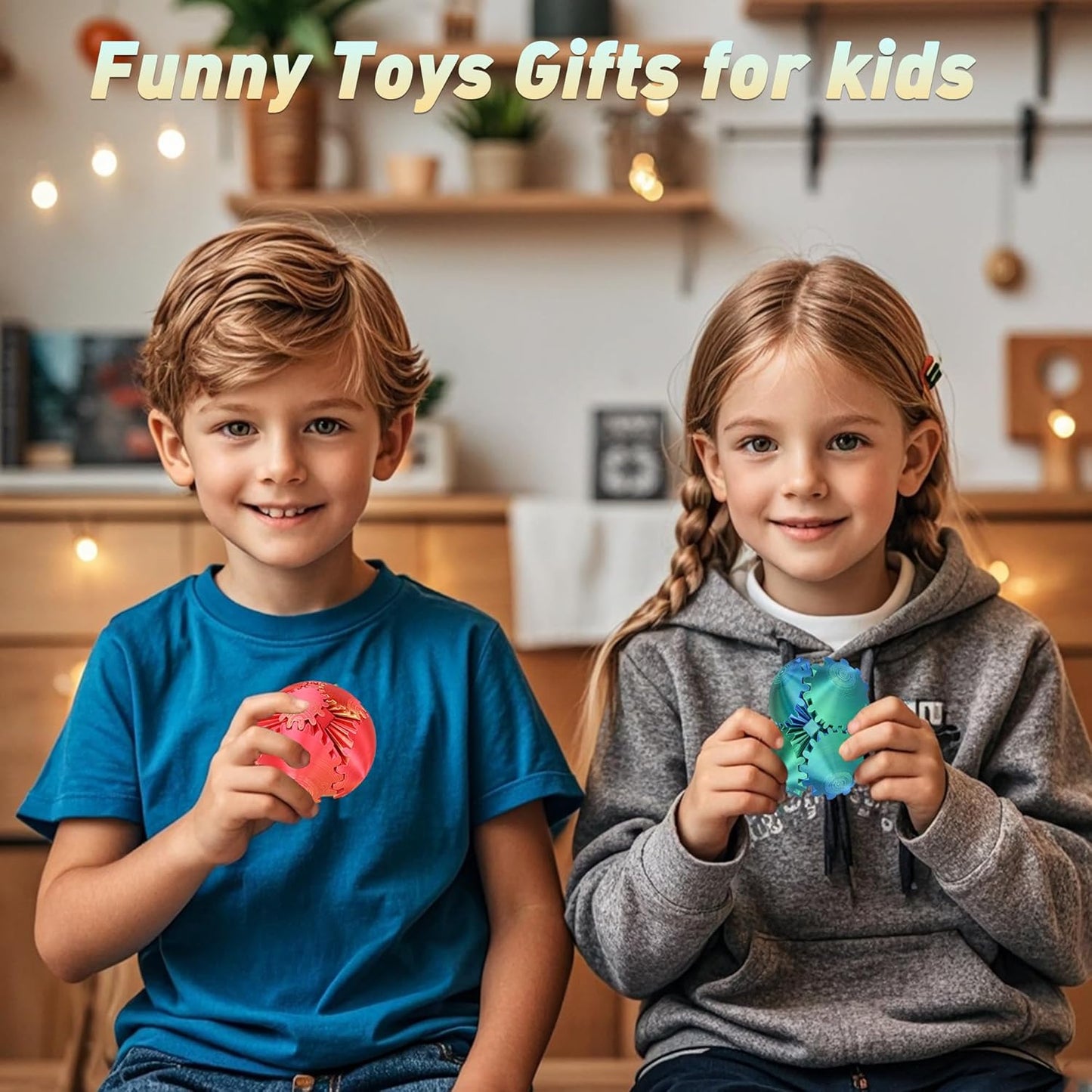 Gear Ball Fidget Toy - 3D Printed Stress Relief Spinner, Educational and Fun Gift for Kids & Adults, Durable & Eco-Friendly, Ideal for Birthday (Silk Green)