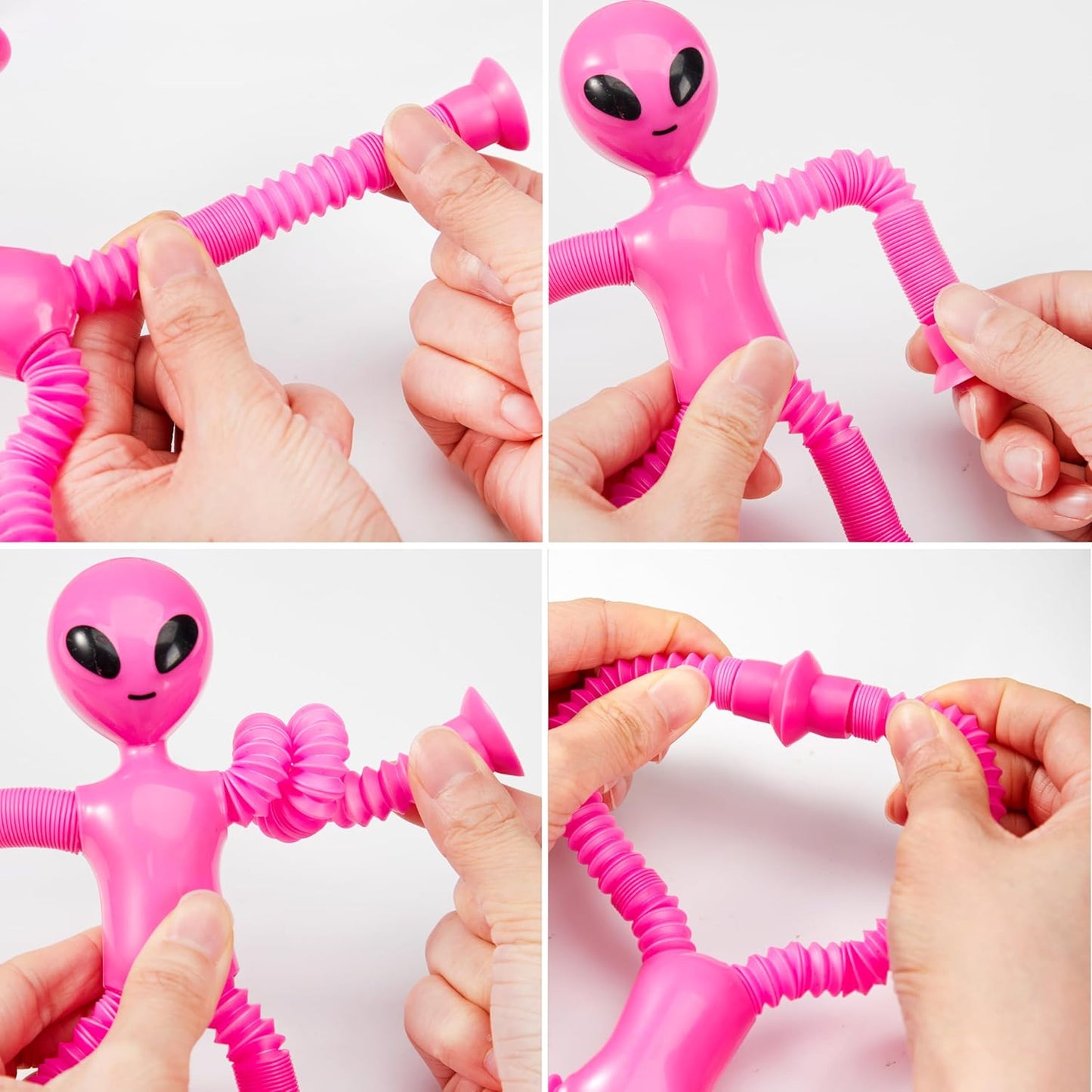 JOYIN Pop Tubes Alien Toys for Kids, 4 Pcs Sensory Toys for Year Old Ages 3 4 5 6 7 8 9 10 Fidget Toys Birthday Gift for Toddler Boys Girls Adults Travel Toys Stocking Stuffers Party Favors