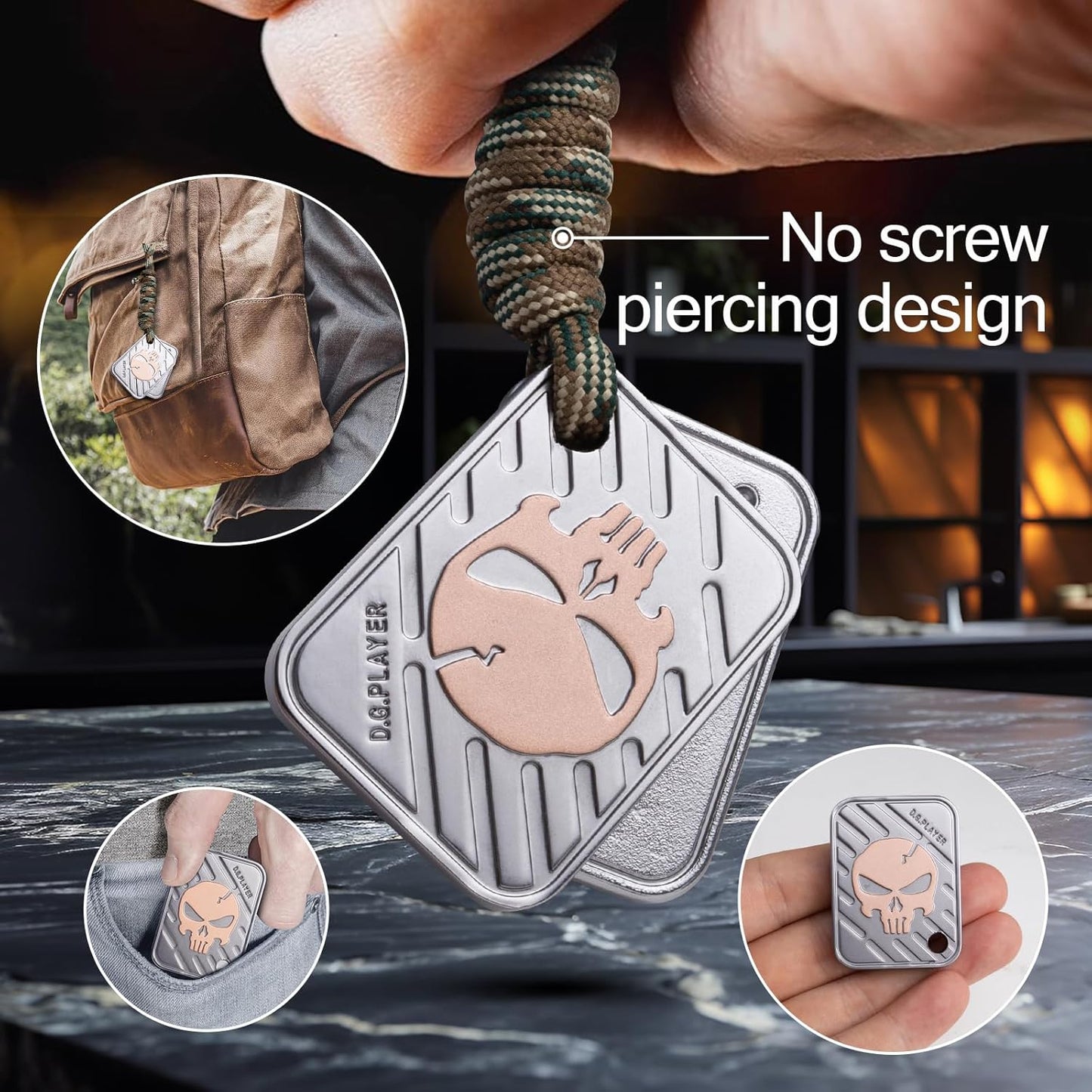 Fidget Toys Adults - Pendants Magnetic Metal EDC Toys for ADHD, Relieve Stress, Tension, Anxiety - Improve Focus - Find Inspiration, Backpack, Purse Hanging Decoration(Platinum)