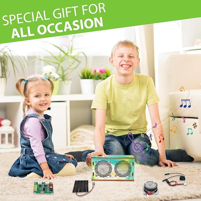 DIY Bluetooth Speaker Kit, Stem Projects for Kids Ages 8-12, STEM Kits for Kids Ages 10-12-14-16, Gifts for 9 10 11 12 13 14 15 16 Year Old Boys Teens (Green)