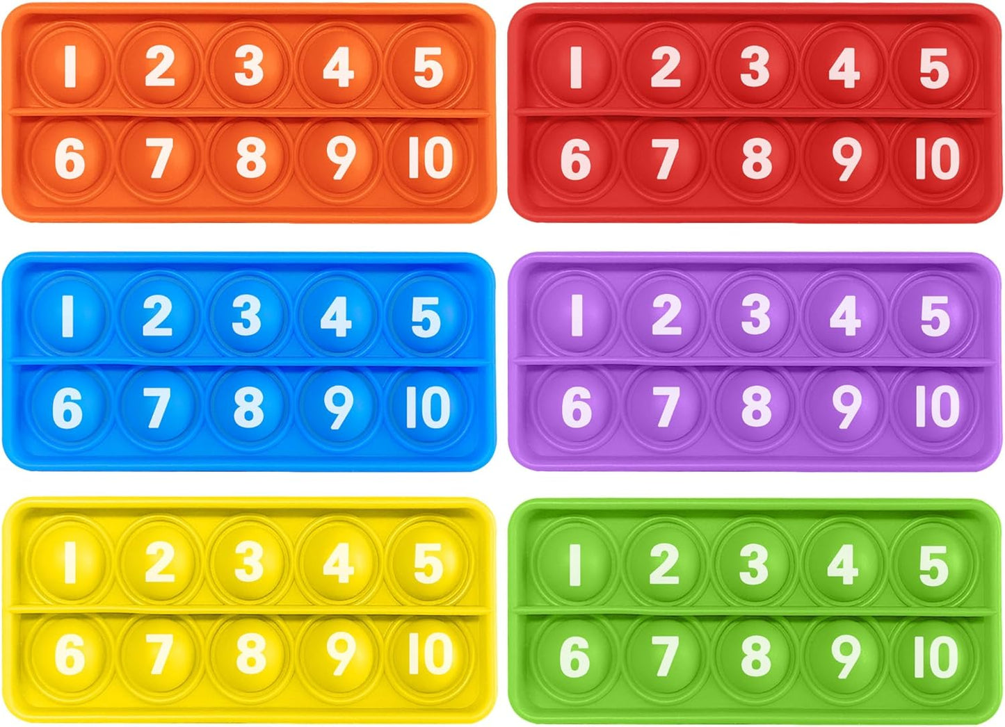 Ten Frame Interactive Pop Sensory Bubble Poppers - Push Counting Pop Fidget Toy - Set of 6 - Engage, Learn, and Play!