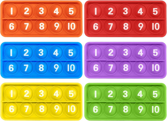 Ten Frame Interactive Pop Sensory Bubble Poppers - Push Counting Pop Fidget Toy - Set of 6 - Engage, Learn, and Play!