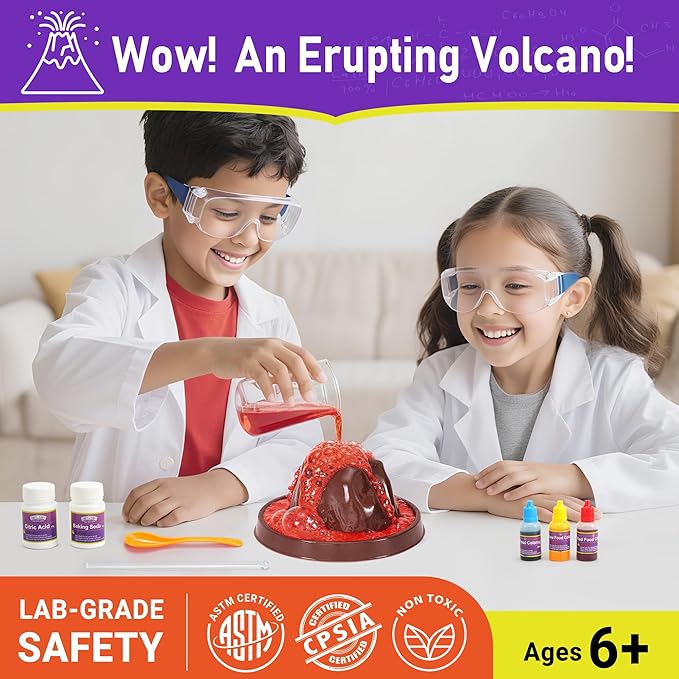 BenBen Science Kits for Kids Age 8-12, 80 Experiments Educational Toy, STEM Toys for 6 7 8 Year Old Boys Girls Birthday Gift, Volcano Science Kit, Chemistry Set for Homeschooling
