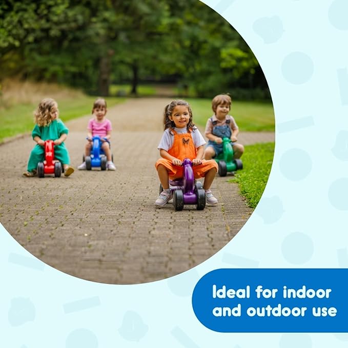 CarePlay Puppy Ride-On Toy, 2-in-1 Design with Push Handles, Walker & Ride-On Toys for Toddlers, 1-3 Year Old Boys & Girls, Low Seat, Durable Polyethylene Body, 50 lbs Capacity, Blue