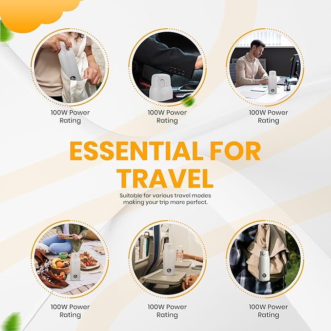 Portable Bottle Warmer for Travel – 17oz Large Capacity, Dual Heating Modes for Breast Milk & Water, Fast Heating, Long Battery Life – Smart Baby Bottle Warmer for Outdoor & New Mom Gift