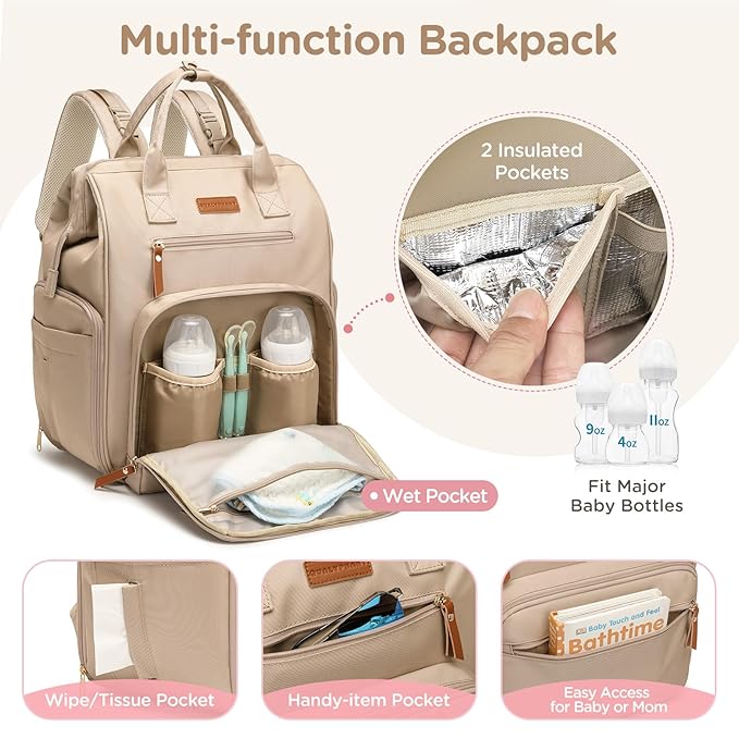 Breast Pump Bag for Spectra S1 S2 Medela, Convertible Large Diaper Bag Backpack for Working Moms with 14 inch Laptop Sleeve & Cooler Storage, 31L