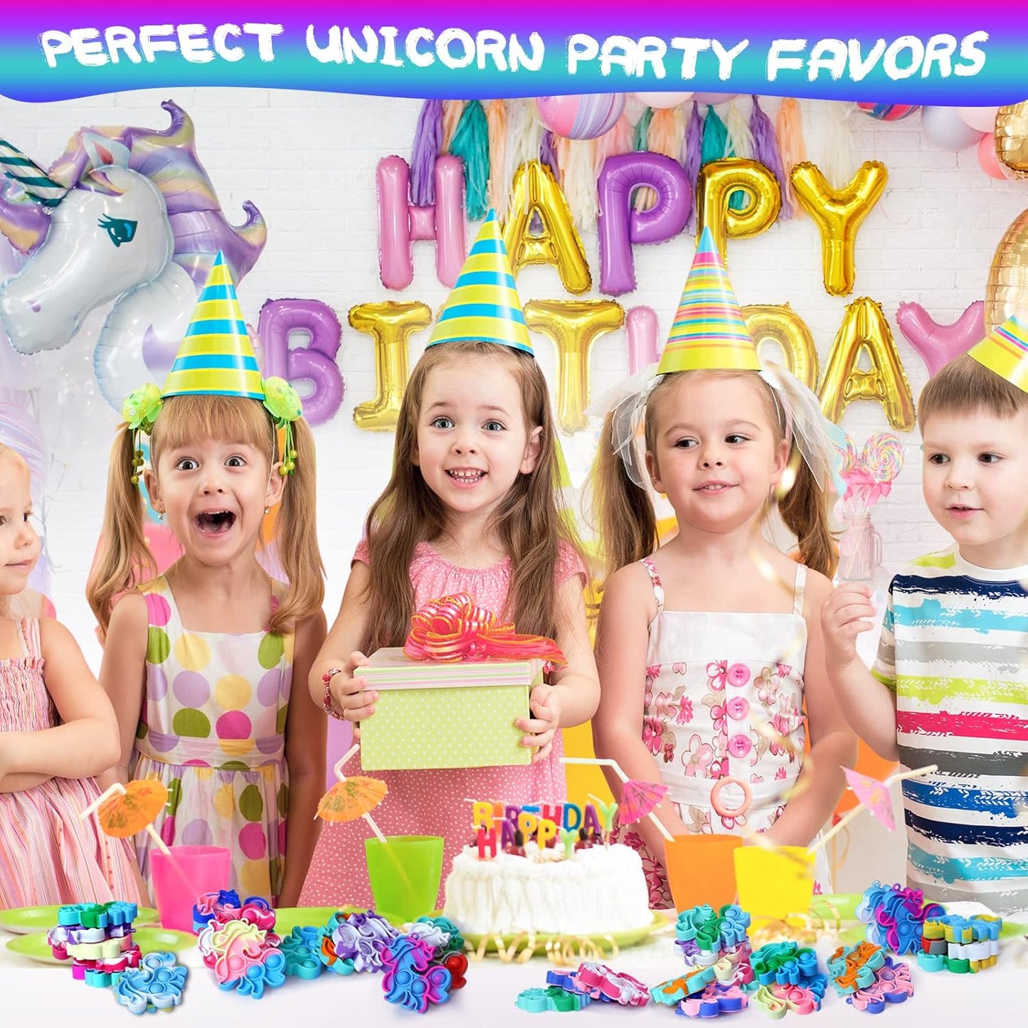 Pop Fidget Toys Bulk Its Unicorns Party Favors for Kids Mini Pop Keychain It Fidget Toy Pack Fidgets for Classroom Prizes for Kids Students Birthday Goodie Bag Stuffers Unicorns Gifts for Girls 20PCS