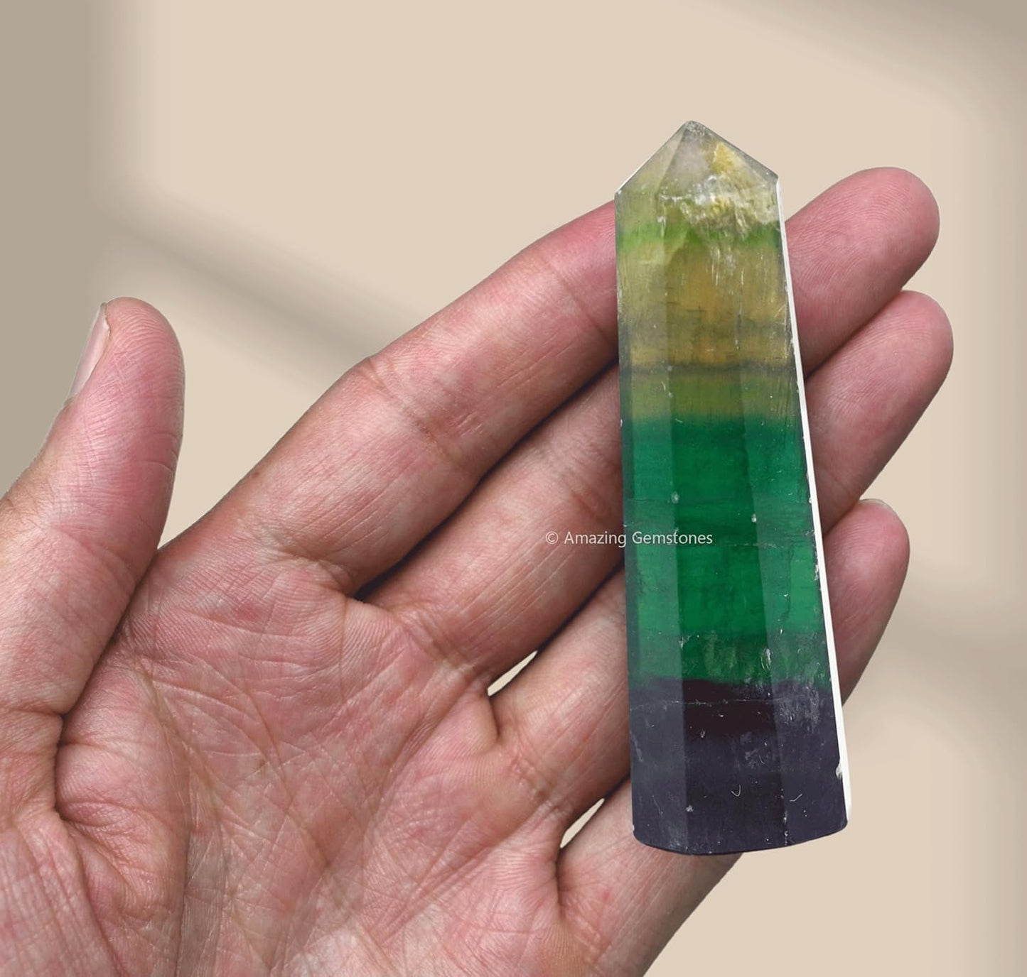 Amazing Gemstone Fluorite Crystal Towers - Natural Healing Crystal Point Obelisk for Reiki Healing and Crystal Grid (3 Inch)