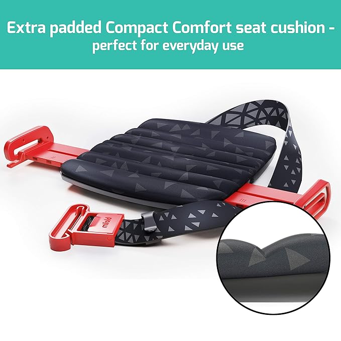 New Mifold Comfort Grab-and-go Car Backless Booster Seat-Compact and Portable for Every Day, Carpooling, Travel, Charcoal Grey