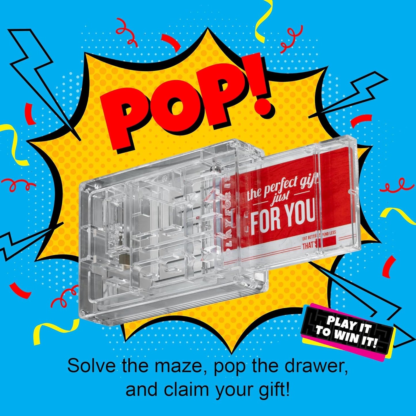 BILZ® Super Maze | Gift Card Puzzle Game for Ages 8+ | Made in USA | Easy Fun Setup | Fits Gift Cards, Cash (Folded), and Notes | Great for Graduations, Christmas, & Birthdays