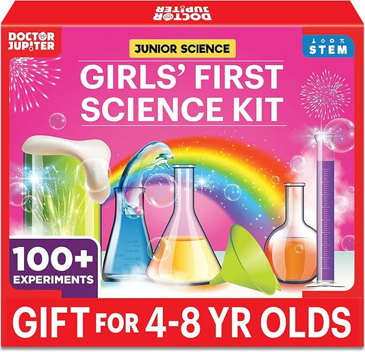 Doctor Jupiter Girls First Science Experiment Kit for Kids Ages 4-5-6-7-8| Birthday Gift Ideas for 4+ Year Old Girls| STEM Learning & Educational Toys