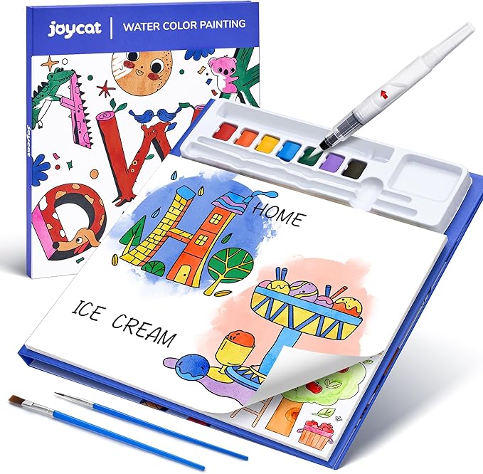 JoyCat Paint with Water Coloring Books for Toddlers, Watercolor Painting Sets for Kids Ages 3-5 4-8, Arts and Crafts Drawing Activities Toy Birthday Gift for Boys Girls (Alphabet)