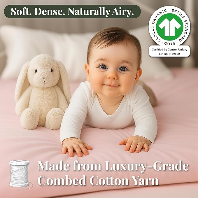 SNOO Compatible GOTS Organic Bassinet Sheets - Aegean Heritage Turkish Cotton 200 GSM - Feel The Quality at First Touch - Halo Bassinet / 100% Cotton SNOO Smart Sleeper Mattress (2 Pack) Boy & Girl