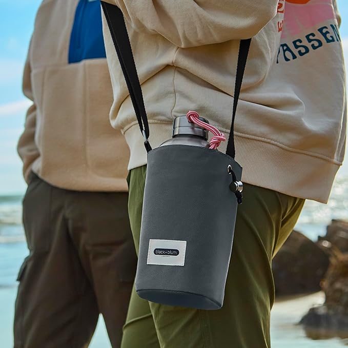 BLACK + BLUM Insulated Bottle Bag - Made with Recycled PET and BPA Free - Bottle Bag for On The Go, Slate