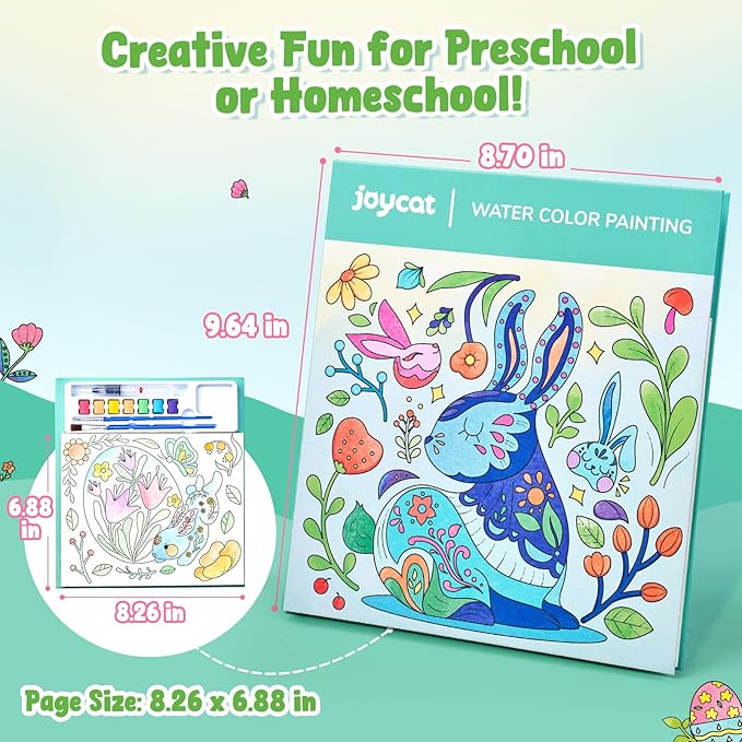 JoyCat Paint with Water Coloring Books for Toddlers, Watercolor Painting Sets for Kids Ages 3-5 4-8, Arts and Crafts Drawing Activities Toy Birthday Gift for Boys Girls (Spring)