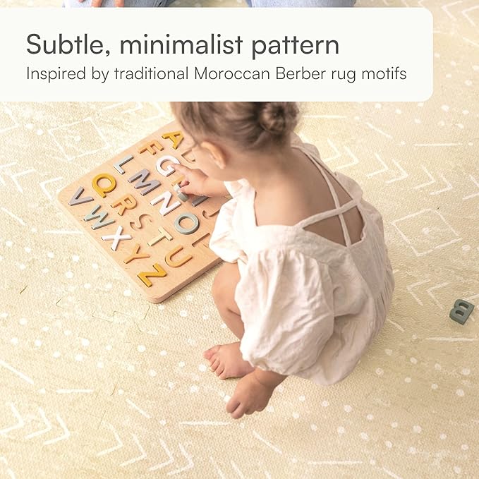 Baby Play Mat for Floor – 6x8ft Beige | Soft Non Toxic Premium EVA Foam Tiles for Tummy Time, Crawling & Playroom – Waterproof Interlocking Floor Mat for Babies & Toddlers by Lillefolk (12 Tiles)