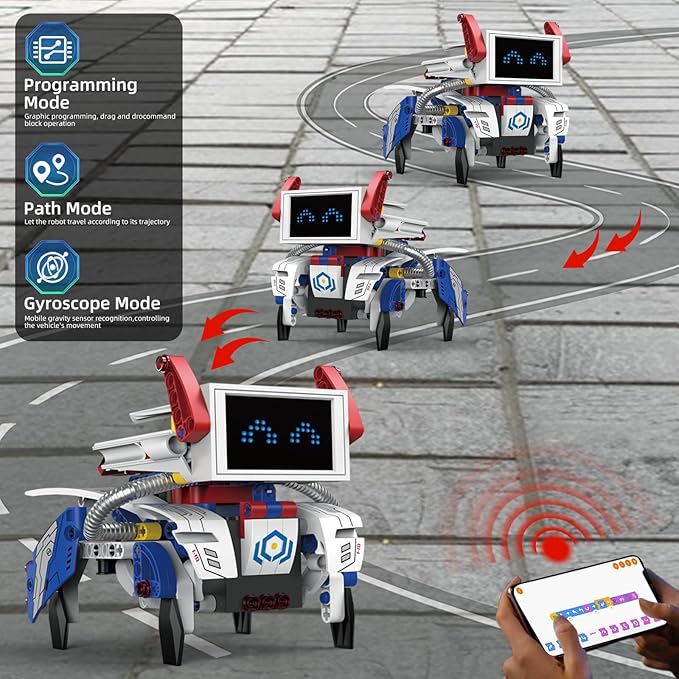 Building 5 in 1 Robot Toys for 8-12 Year Old Boys Girls, Remote & APP DIY Educational Toy Science Kits for Kids, Technic Coding Robotic Toys, Birthday Gift for 8 9 10 11 12 Years Kids (603pcs)