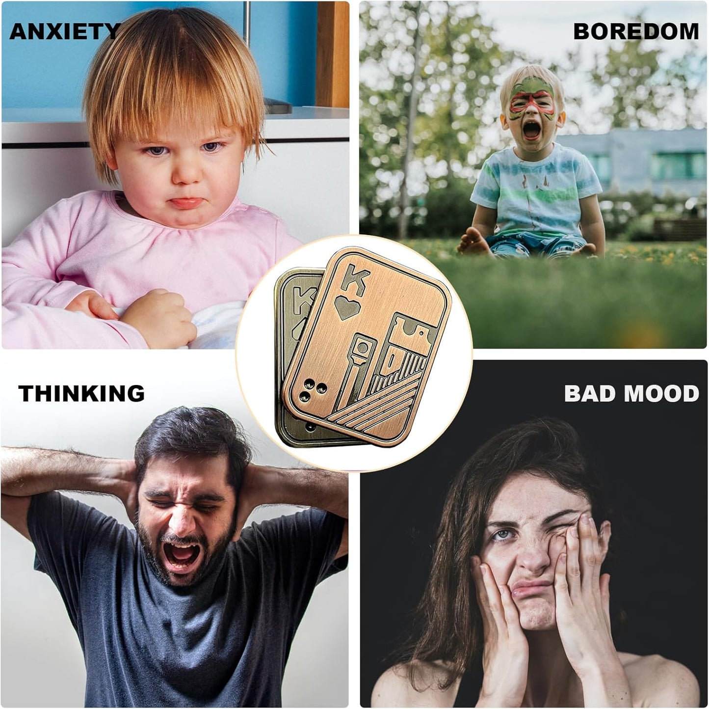 New Decompression Metal Poker Fidget_Slider，Manually Rotate Adult Office Decompression Toys to Relieve Pressure, Tabletop Toys for Adults and, Pressure Novel Toy Gift for Kids or Friends (bronzeKK)