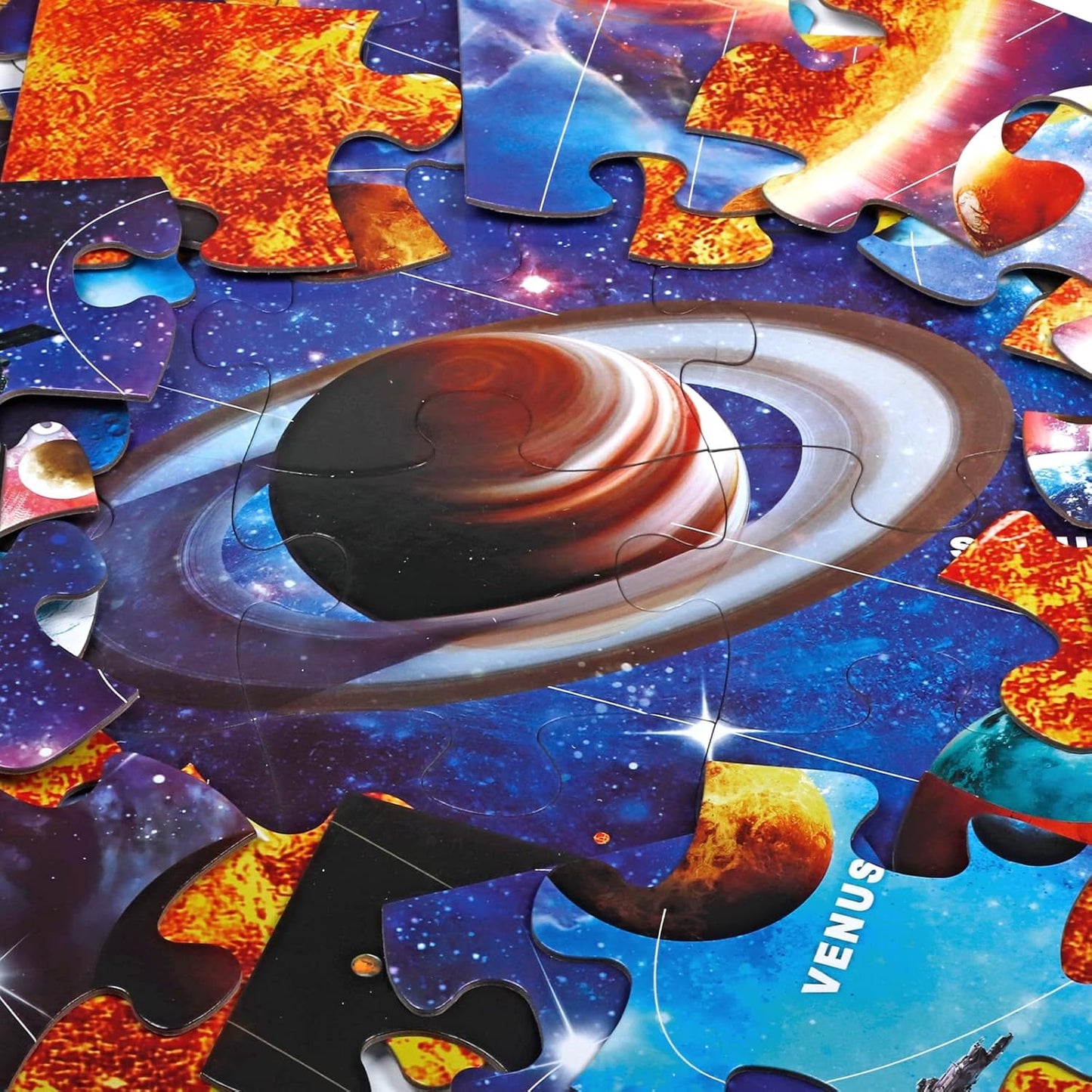 Jumbo Floor Puzzle for Kids Ages 4-8,Solar System Jigsaw Puzzles,48 Piece Space Large Puzzles for Toddler Ages 3-5,Preschool Learning Planets Toys Christmas Birthday Gift for Boys Girls