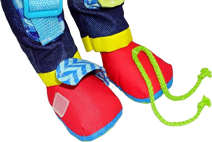 June Garden 15.5" Dressy Friends Lucas - Educational Stuffed Plush Doll for Kids and Toddlers 2 Years and Up - Montessori Buckle Soft Toy