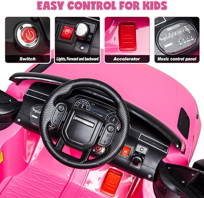 TOBBI Licensed Land Rover VELAR Electric Car for Kid by TOBBI,12V 7AH Ride On Toy for Kids Ages 3-8,Kids Ride On Car w/Remote Control/Music/Safety Belt,Double Doors