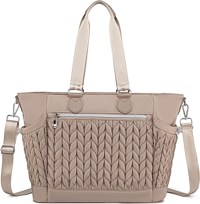 Diaper Bag Tote, Large Tote Baby Diaper Bag with 15.6" Laptop Compartment and Insulated Pockets, Crossbody Hospital Bags