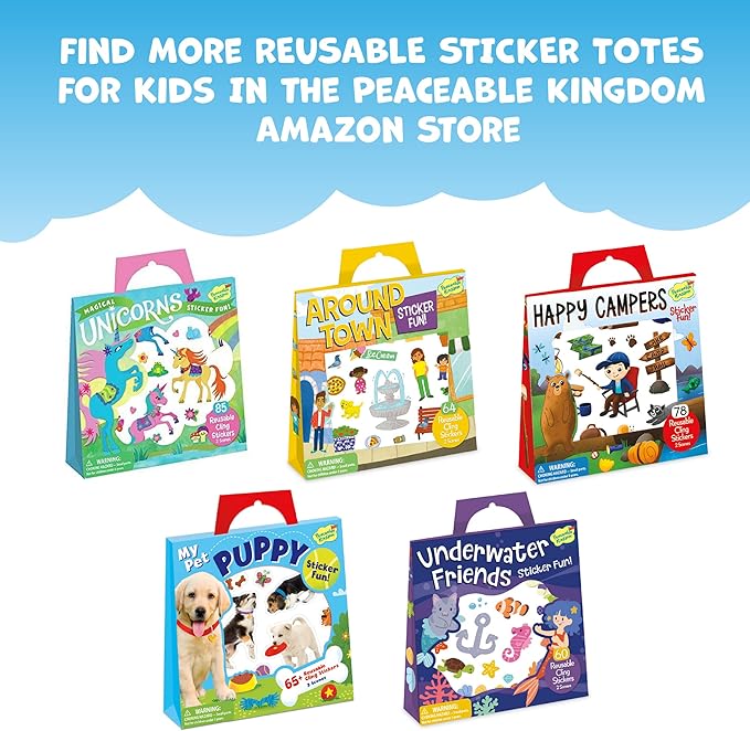 Peaceable Kingdom Sticker Fun! At the Airport Reusable Sticker Tote