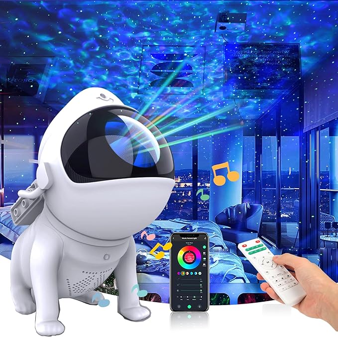 Star Projector,Galaxy Projector for Bedroom,Space Dog Projector with Bluetooth Speaker,21 Color Modes,White Noise,Remote & App Control,Night Light for Kids Adults Game Room Theater Ceiling Decor
