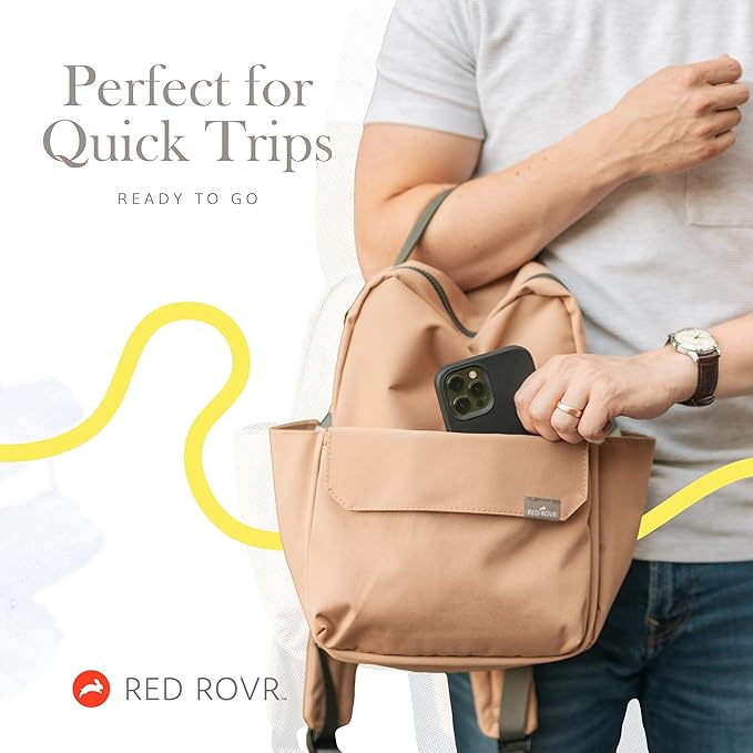RED ROVR Mini Roo Lightweight Backpack | 6 pockets for everyday essentials (Charcoal Doodle)